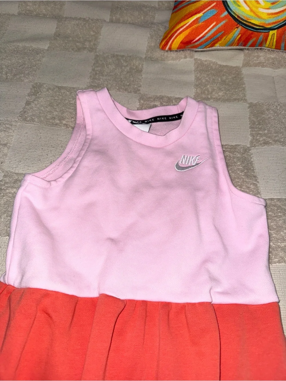 Nike Sportswear Girls' JDI Tiered Color Block Dress size Small